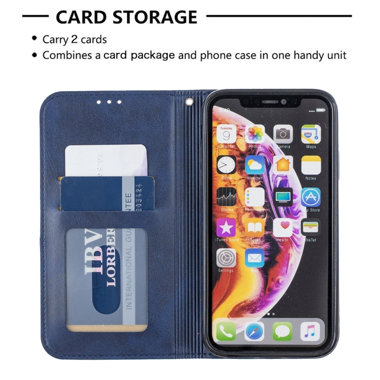 For iPhone XR Rhombus Texture Horizontal Flip Magnetic Leather Case with Holder & Card Slots & Wallet
