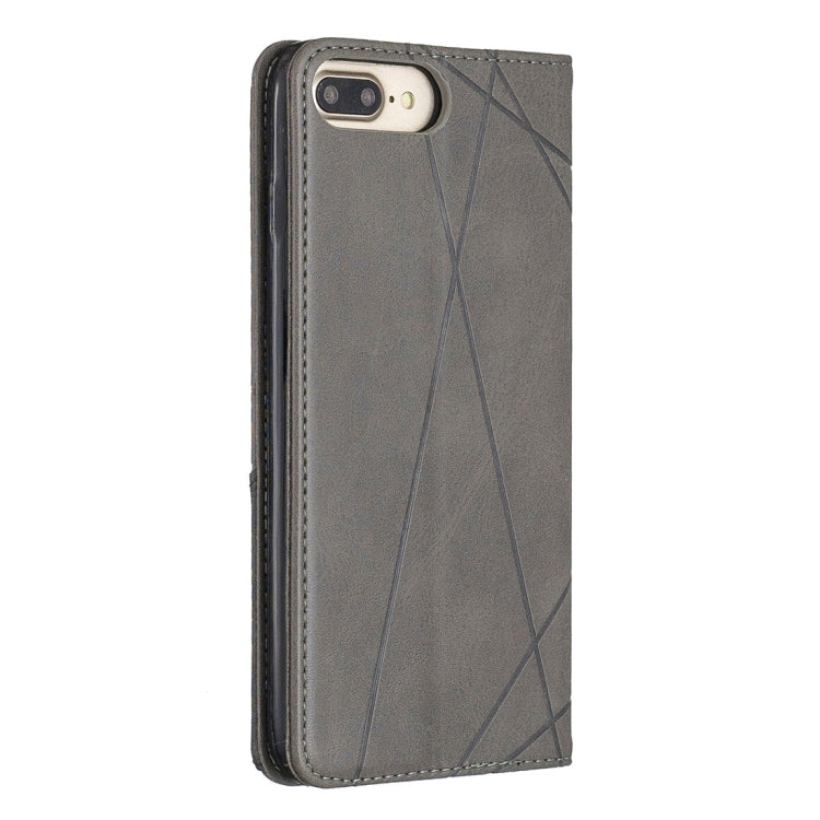 Rhombus Texture Horizontal Flip Magnetic Leather Case with Holder & Card Slots & Wallet For iPhone 8 Plus & 7 Plus