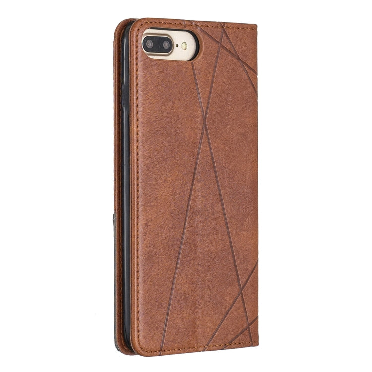 Rhombus Texture Horizontal Flip Magnetic Leather Case with Holder & Card Slots & Wallet For iPhone 8 Plus & 7 Plus