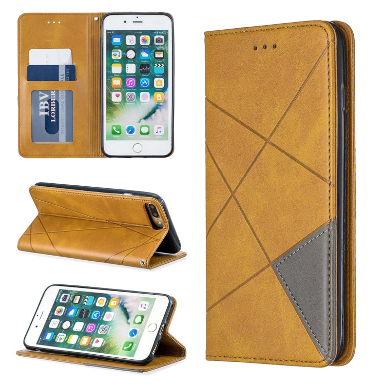 Rhombus Texture Horizontal Flip Magnetic Leather Case with Holder & Card Slots & Wallet For iPhone 8 Plus & 7 Plus