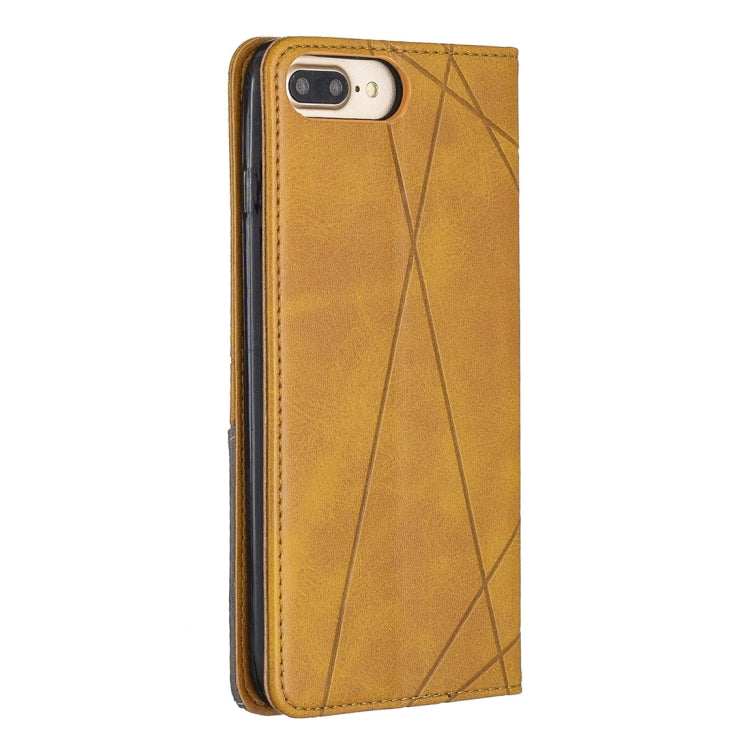 Rhombus Texture Horizontal Flip Magnetic Leather Case with Holder & Card Slots & Wallet For iPhone 8 Plus & 7 Plus
