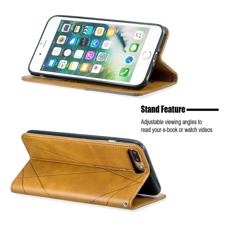 Rhombus Texture Horizontal Flip Magnetic Leather Case with Holder & Card Slots & Wallet For iPhone 8 Plus & 7 Plus
