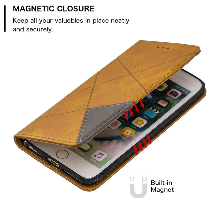 Rhombus Texture Horizontal Flip Magnetic Leather Case with Holder & Card Slots & Wallet For iPhone 8 Plus & 7 Plus