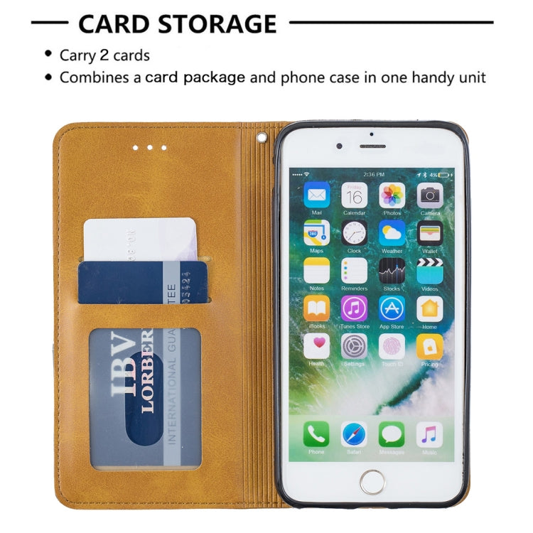 Rhombus Texture Horizontal Flip Magnetic Leather Case with Holder & Card Slots & Wallet For iPhone 8 Plus & 7 Plus