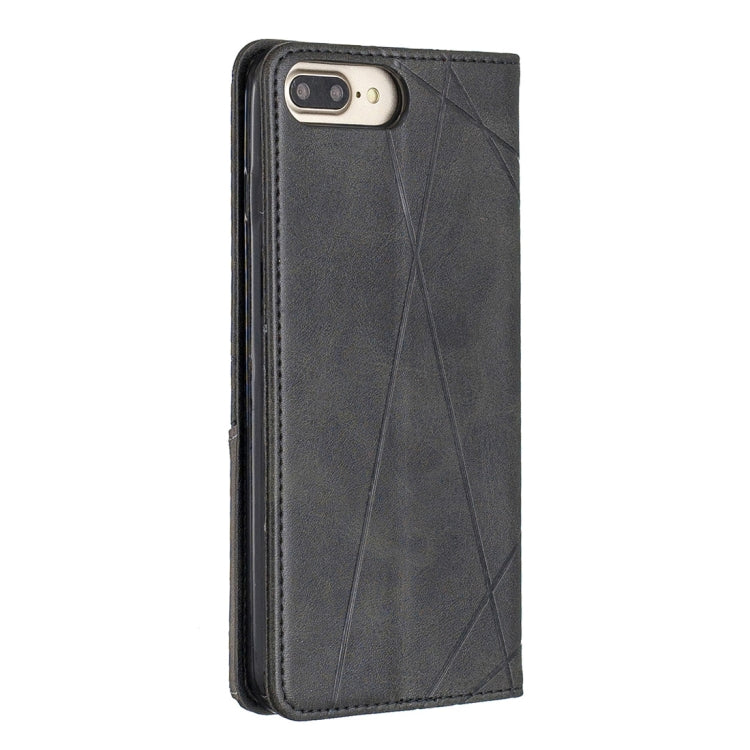 Rhombus Texture Horizontal Flip Magnetic Leather Case with Holder & Card Slots & Wallet For iPhone 8 Plus & 7 Plus