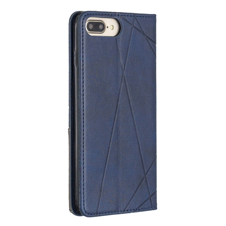 Rhombus Texture Horizontal Flip Magnetic Leather Case with Holder & Card Slots & Wallet For iPhone 8 Plus & 7 Plus