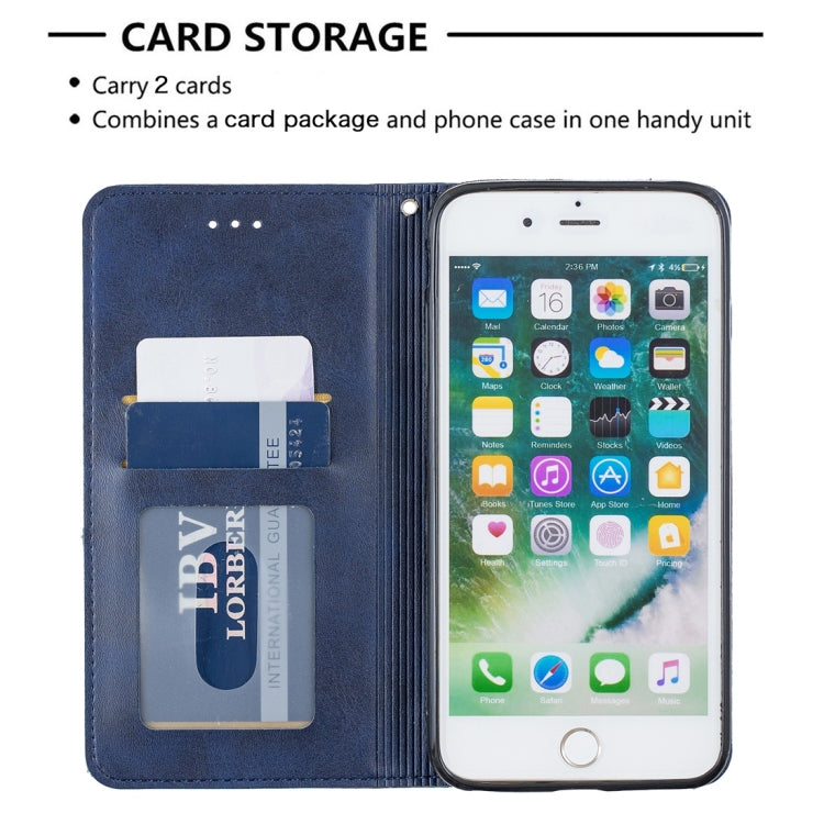 Rhombus Texture Horizontal Flip Magnetic Leather Case with Holder & Card Slots & Wallet For iPhone 8 Plus & 7 Plus