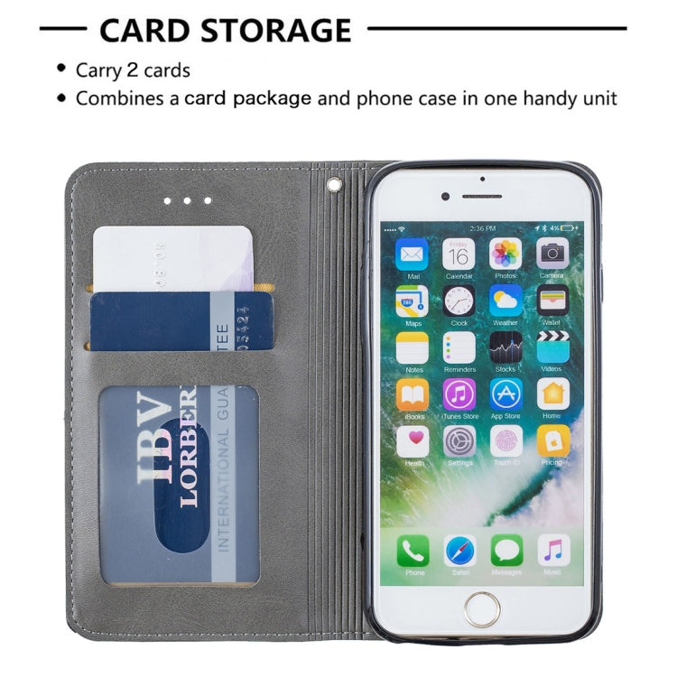 Rhombus Texture Horizontal Flip Magnetic Leather Case with Holder & Card Slots & Wallet For iPhone SE 2020 & 8 & 7