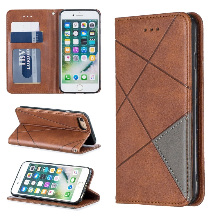 Rhombus Texture Horizontal Flip Magnetic Leather Case with Holder & Card Slots & Wallet For iPhone SE 2020 & 8 & 7