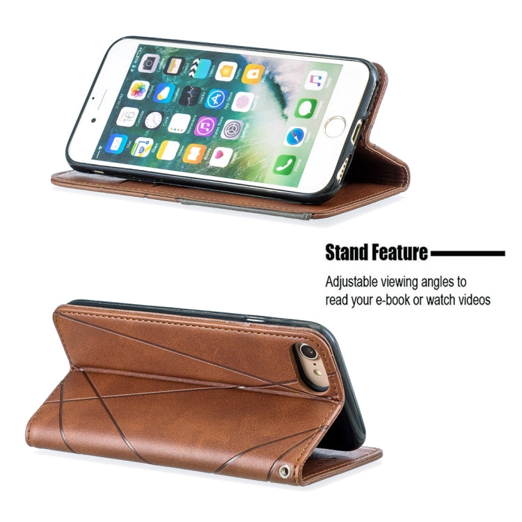 Rhombus Texture Horizontal Flip Magnetic Leather Case with Holder & Card Slots & Wallet For iPhone SE 2020 & 8 & 7