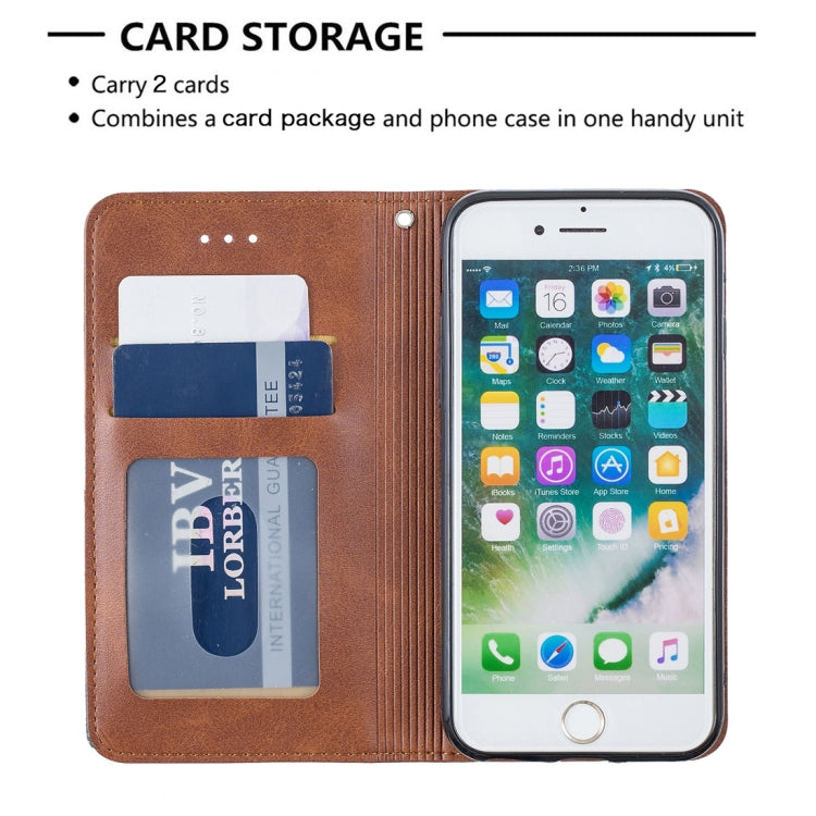 Rhombus Texture Horizontal Flip Magnetic Leather Case with Holder & Card Slots & Wallet For iPhone SE 2020 & 8 & 7