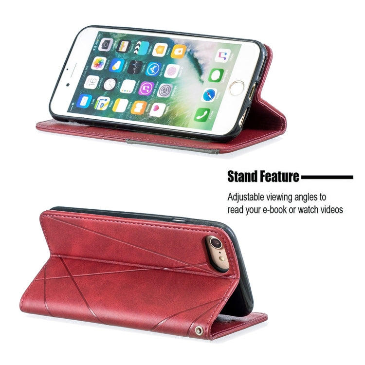 Rhombus Texture Horizontal Flip Magnetic Leather Case with Holder & Card Slots & Wallet For iPhone SE 2020 & 8 & 7