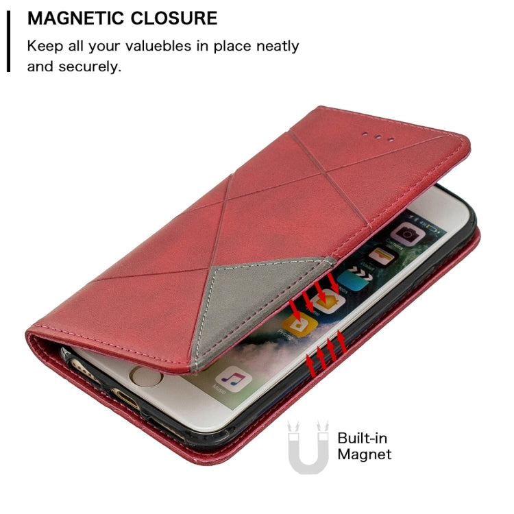 Rhombus Texture Horizontal Flip Magnetic Leather Case with Holder & Card Slots & Wallet For iPhone SE 2020 & 8 & 7