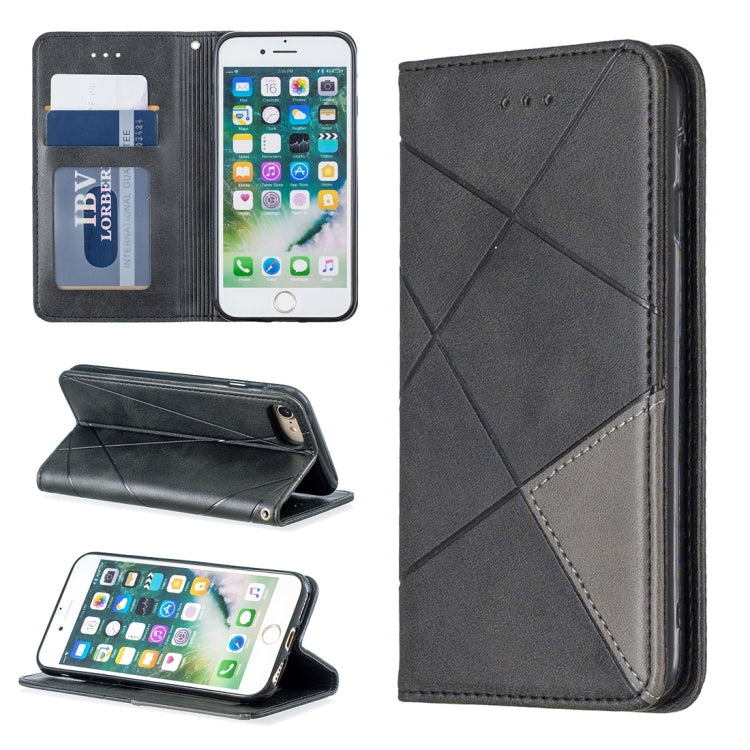 Rhombus Texture Horizontal Flip Magnetic Leather Case with Holder & Card Slots & Wallet For iPhone SE 2020 & 8 & 7