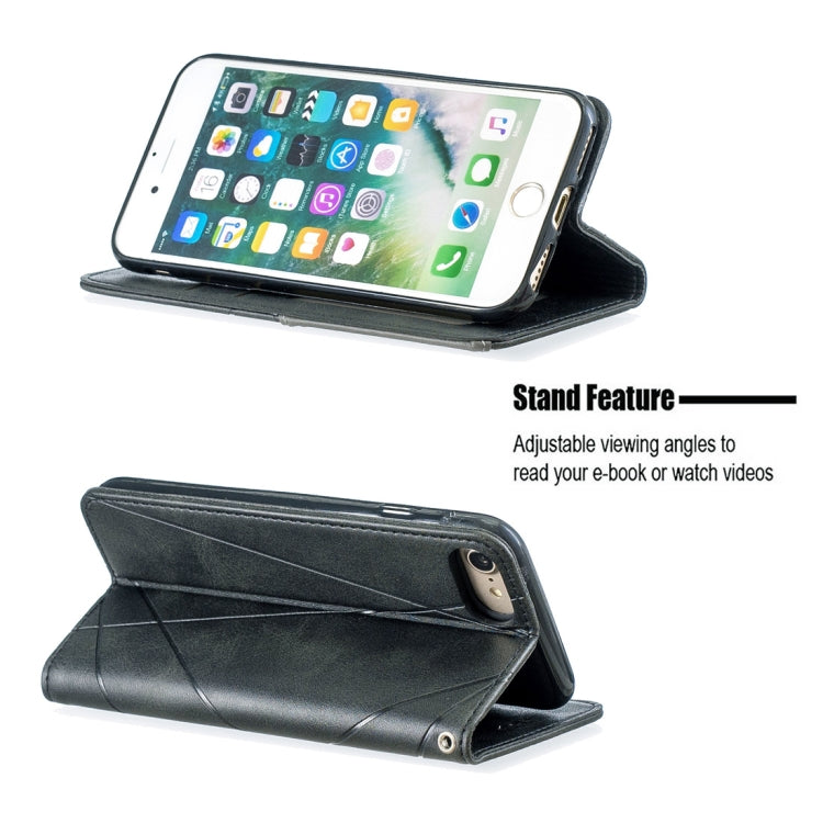 Rhombus Texture Horizontal Flip Magnetic Leather Case with Holder & Card Slots & Wallet For iPhone SE 2020 & 8 & 7
