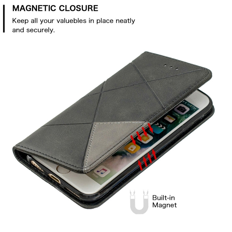 Rhombus Texture Horizontal Flip Magnetic Leather Case with Holder & Card Slots & Wallet For iPhone SE 2020 & 8 & 7