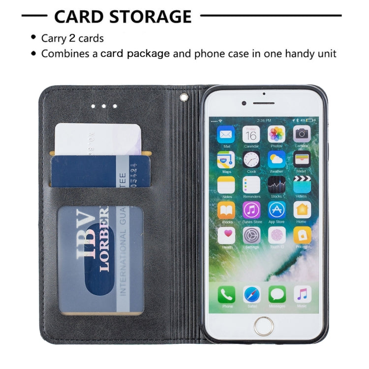 Rhombus Texture Horizontal Flip Magnetic Leather Case with Holder & Card Slots & Wallet For iPhone SE 2020 & 8 & 7