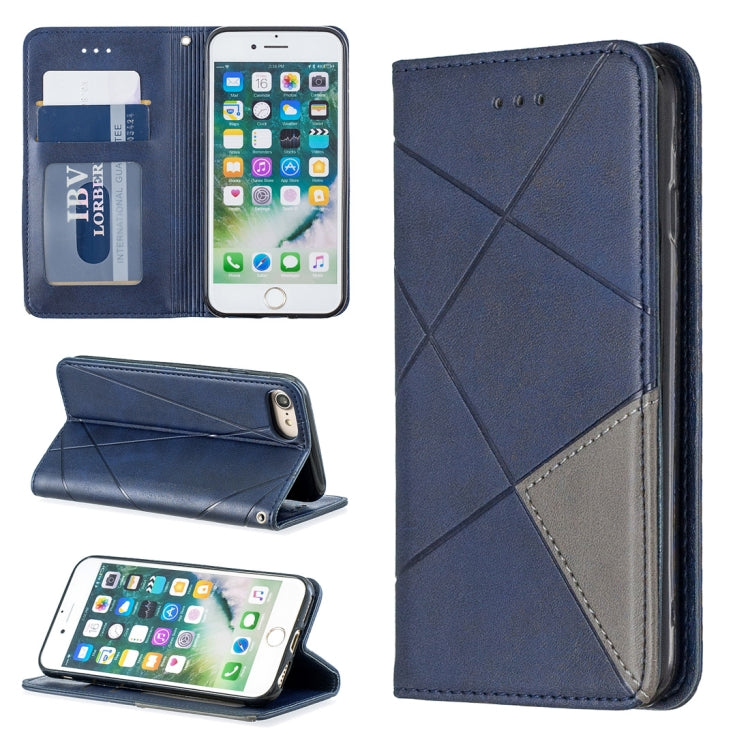 Rhombus Texture Horizontal Flip Magnetic Leather Case with Holder & Card Slots & Wallet For iPhone SE 2020 & 8 & 7