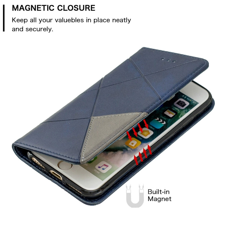 Rhombus Texture Horizontal Flip Magnetic Leather Case with Holder & Card Slots & Wallet For iPhone SE 2020 & 8 & 7