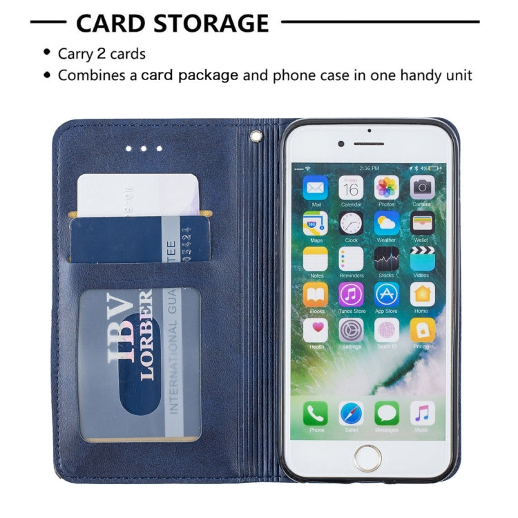 Rhombus Texture Horizontal Flip Magnetic Leather Case with Holder & Card Slots & Wallet For iPhone SE 2020 & 8 & 7