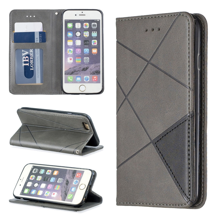 Rhombus Texture Horizontal Flip Magnetic Leather Case with Holder & Card Slots & Wallet For iPhone 6 & 6s