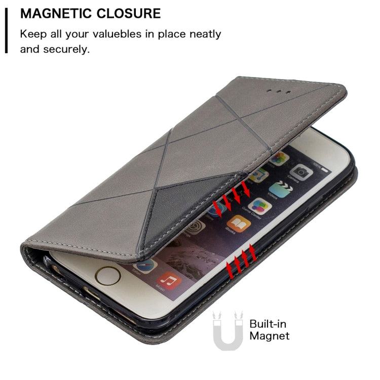 Rhombus Texture Horizontal Flip Magnetic Leather Case with Holder & Card Slots & Wallet For iPhone 6 & 6s