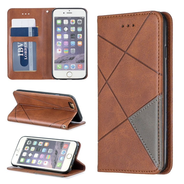 Rhombus Texture Horizontal Flip Magnetic Leather Case with Holder & Card Slots & Wallet For iPhone 6 & 6s