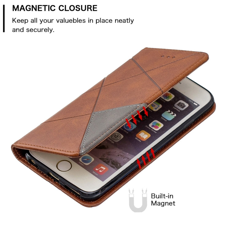 Rhombus Texture Horizontal Flip Magnetic Leather Case with Holder & Card Slots & Wallet For iPhone 6 & 6s
