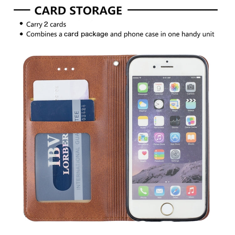 Rhombus Texture Horizontal Flip Magnetic Leather Case with Holder & Card Slots & Wallet For iPhone 6 & 6s