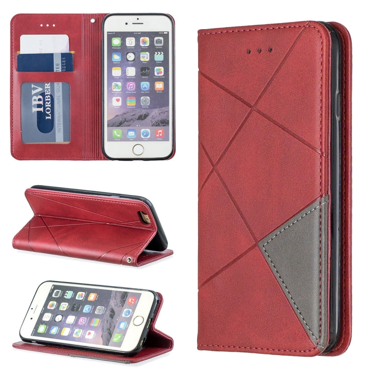Rhombus Texture Horizontal Flip Magnetic Leather Case with Holder & Card Slots & Wallet For iPhone 6 & 6s