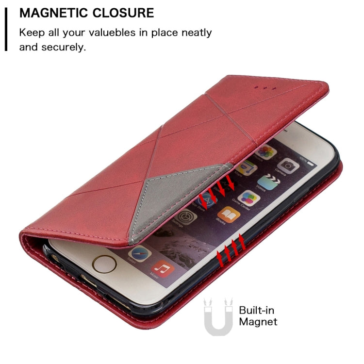 Rhombus Texture Horizontal Flip Magnetic Leather Case with Holder & Card Slots & Wallet For iPhone 6 & 6s
