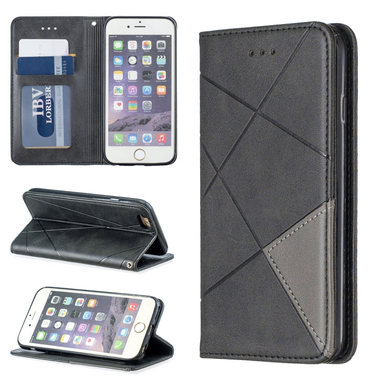 Rhombus Texture Horizontal Flip Magnetic Leather Case with Holder & Card Slots & Wallet For iPhone 6 & 6s