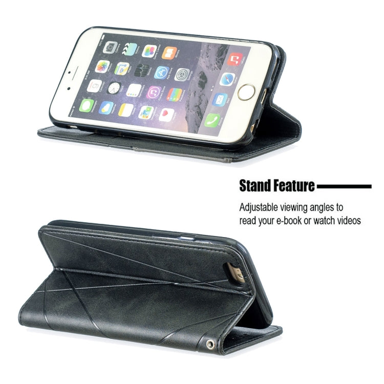 Rhombus Texture Horizontal Flip Magnetic Leather Case with Holder & Card Slots & Wallet For iPhone 6 & 6s