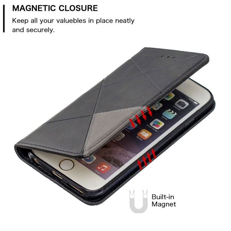 Rhombus Texture Horizontal Flip Magnetic Leather Case with Holder & Card Slots & Wallet For iPhone 6 & 6s