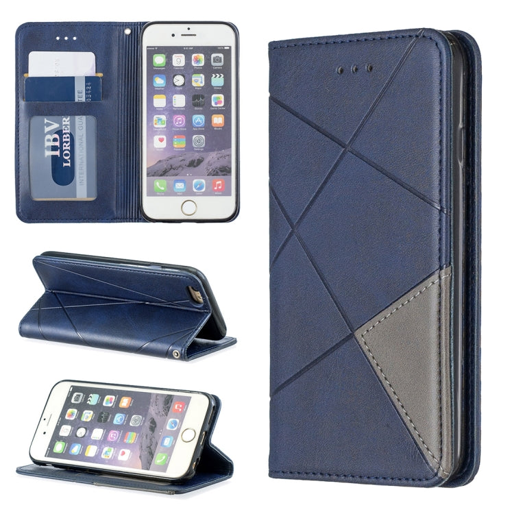 Rhombus Texture Horizontal Flip Magnetic Leather Case with Holder & Card Slots & Wallet For iPhone 6 & 6s