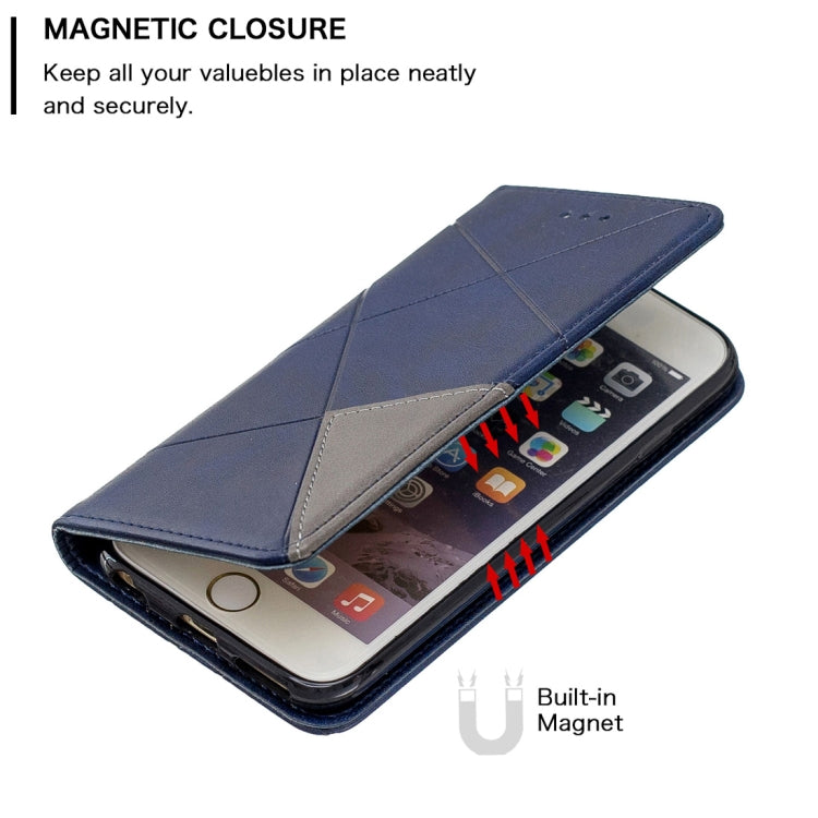 Rhombus Texture Horizontal Flip Magnetic Leather Case with Holder & Card Slots & Wallet For iPhone 6 & 6s