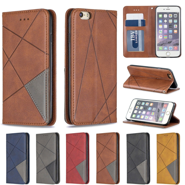 Rhombus Texture Horizontal Flip Magnetic Leather Case with Holder & Card Slots & Wallet For iPhone 6 & 6s