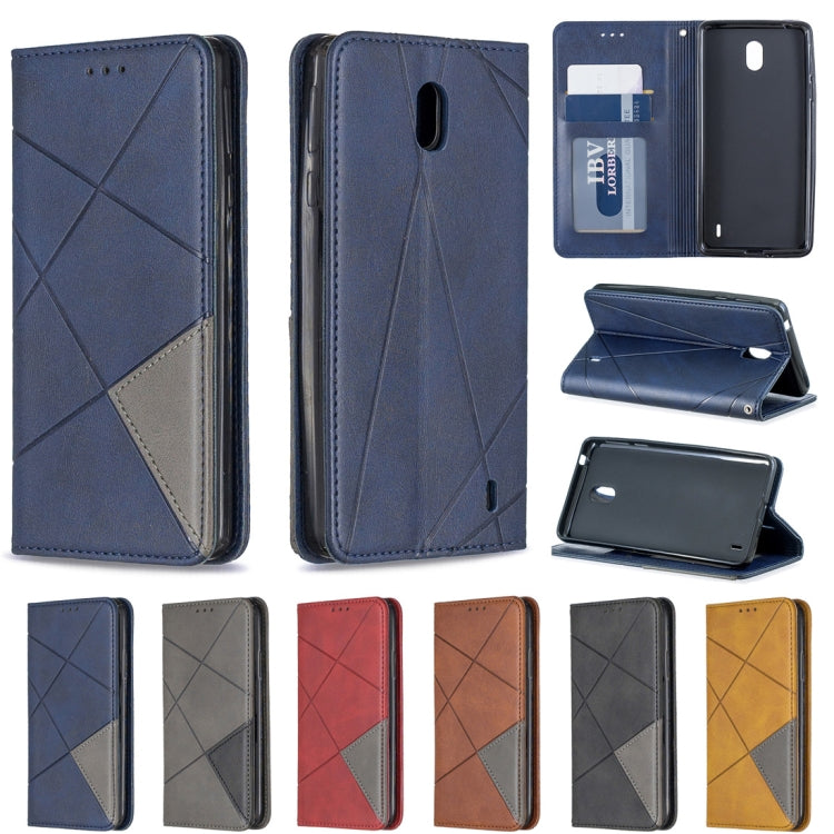 Rhombus Texture Horizontal Flip Magnetic Leather Case with Holder & Card Slots & Wallet For Nokia 1 Plus