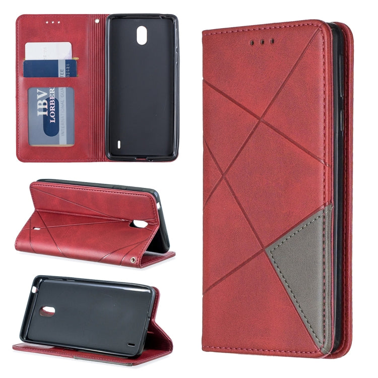 Rhombus Texture Horizontal Flip Magnetic Leather Case with Holder & Card Slots & Wallet For Nokia 1 Plus