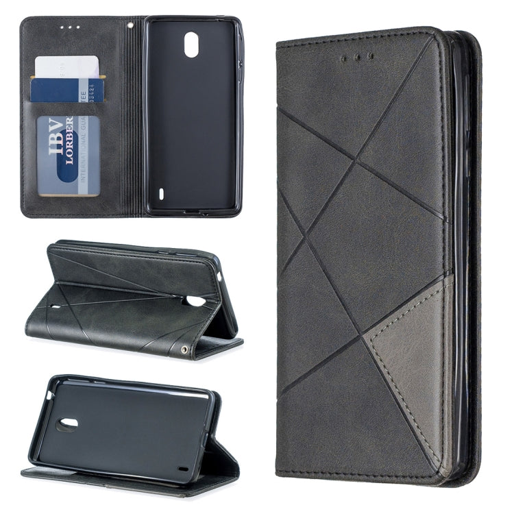 Rhombus Texture Horizontal Flip Magnetic Leather Case with Holder & Card Slots & Wallet For Nokia 1 Plus
