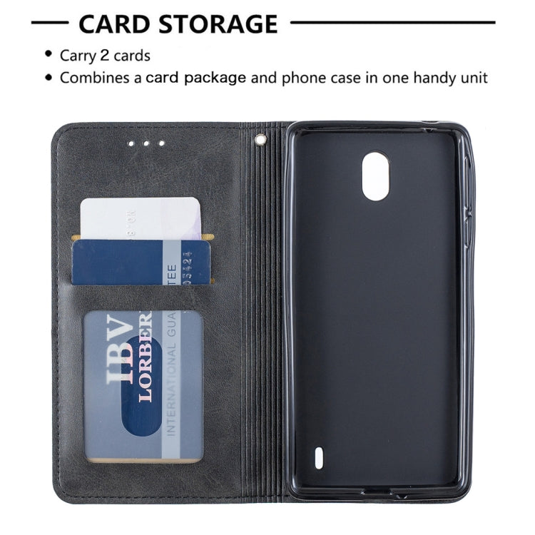 Rhombus Texture Horizontal Flip Magnetic Leather Case with Holder & Card Slots & Wallet For Nokia 1 Plus