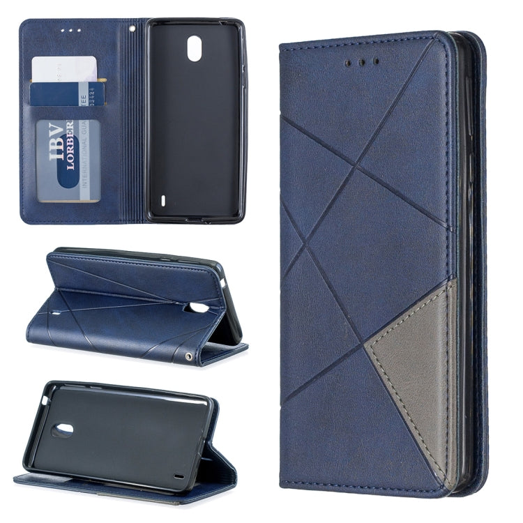 Rhombus Texture Horizontal Flip Magnetic Leather Case with Holder & Card Slots & Wallet For Nokia 1 Plus