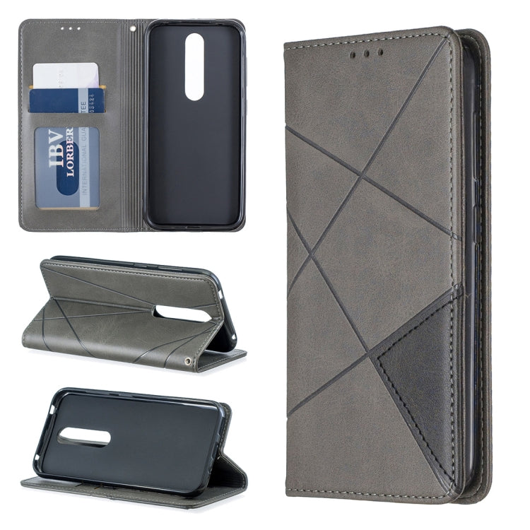 Rhombus Texture Horizontal Flip Magnetic Leather Case with Holder & Card Slots & Wallet For Nokia 4.2