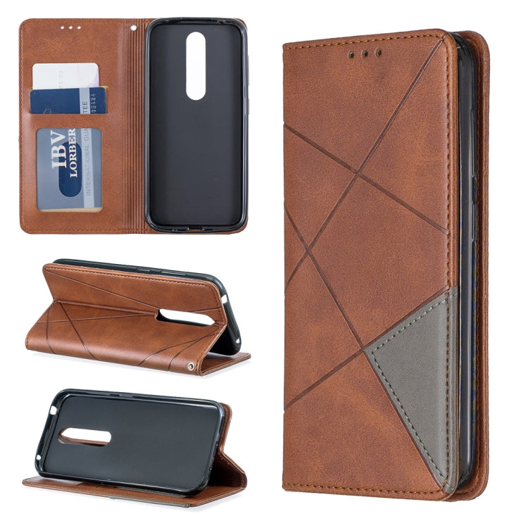Rhombus Texture Horizontal Flip Magnetic Leather Case with Holder & Card Slots & Wallet For Nokia 4.2