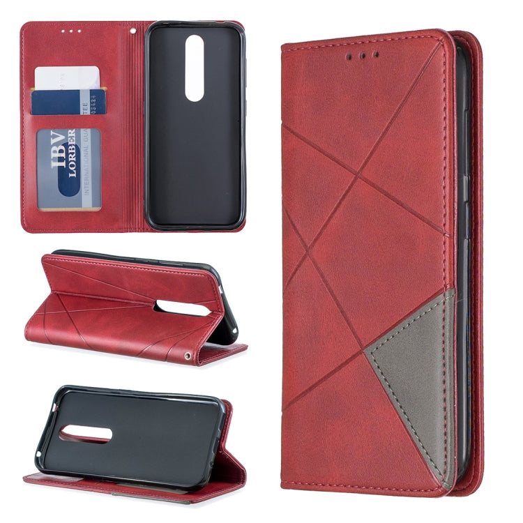 Rhombus Texture Horizontal Flip Magnetic Leather Case with Holder & Card Slots & Wallet For Nokia 4.2