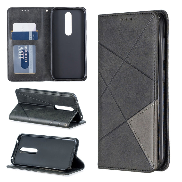 Rhombus Texture Horizontal Flip Magnetic Leather Case with Holder & Card Slots & Wallet For Nokia 4.2