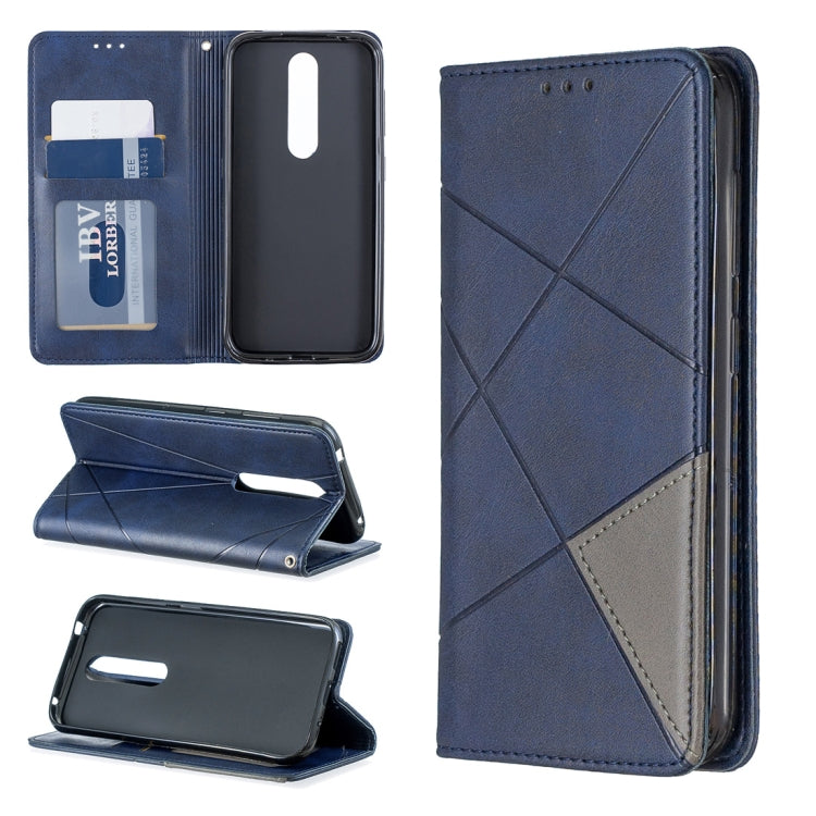 Rhombus Texture Horizontal Flip Magnetic Leather Case with Holder & Card Slots & Wallet For Nokia 4.2