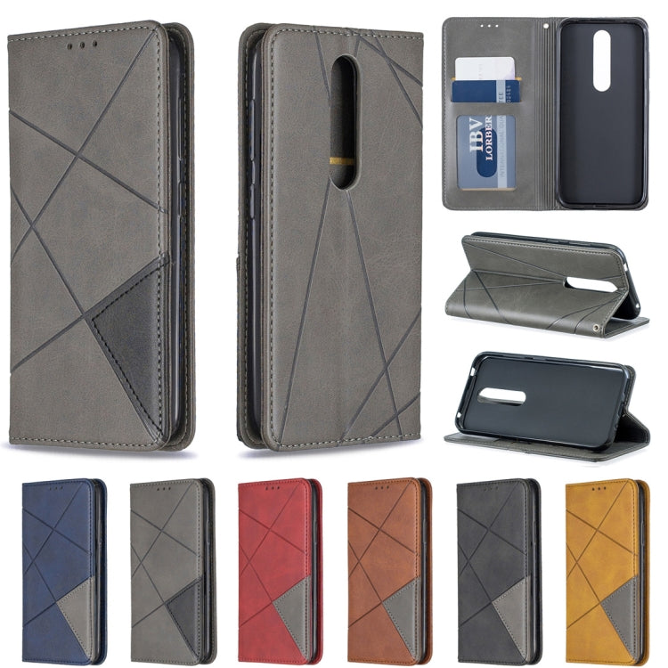 Rhombus Texture Horizontal Flip Magnetic Leather Case with Holder & Card Slots & Wallet For Nokia 4.2