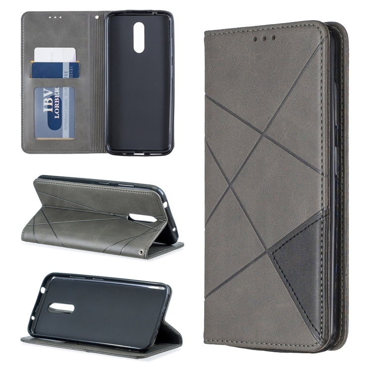 Rhombus Texture Horizontal Flip Magnetic Leather Case with Holder & Card Slots & Wallet For Nokia 3.2