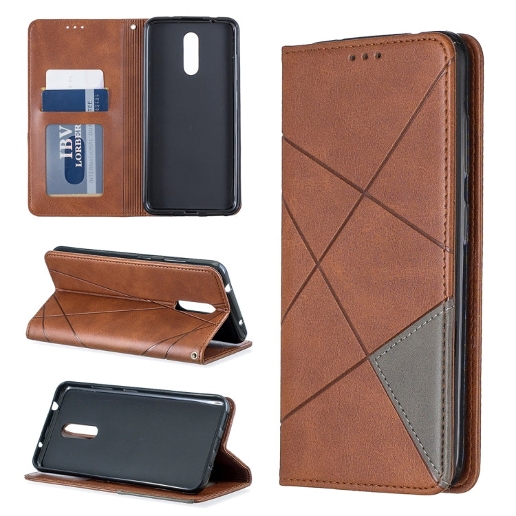 Rhombus Texture Horizontal Flip Magnetic Leather Case with Holder & Card Slots & Wallet For Nokia 3.2